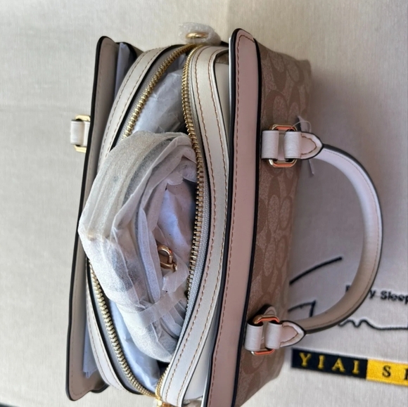 Coach NWT Signature Purse Bag + Crossby Strap Satchel Rare Floral Applique - Picture 14 of 15